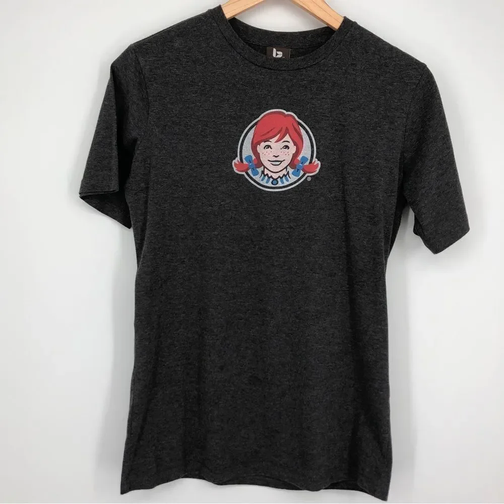 Wendy’s‎ Crew Member Tee Womens Small Gray Graphic Wendy Baconator